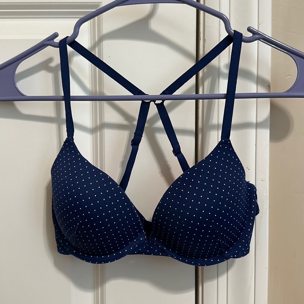 Blue Polkadot Bra